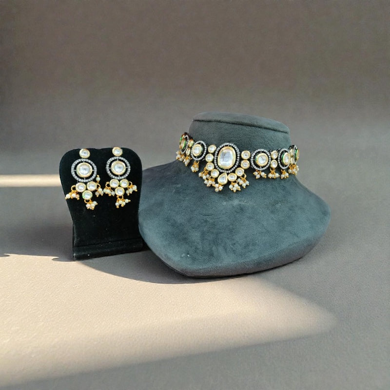 Maharani Aaina Polki Choker Set