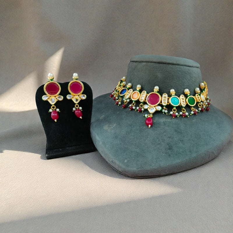 Maharani Meher Multicolour Choker Set