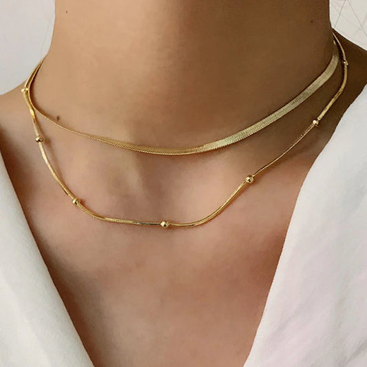 Sleek Dual Anti-Tarnish Chain Necklace