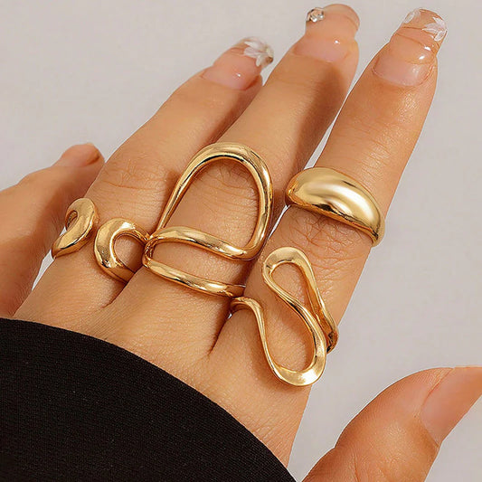 Gold Rush - 4 Gold Ring Stack Set