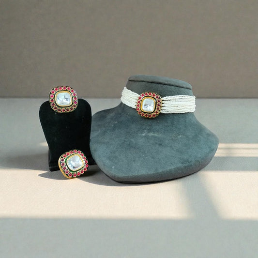 Gulaab Sheen Pearl Choker Set