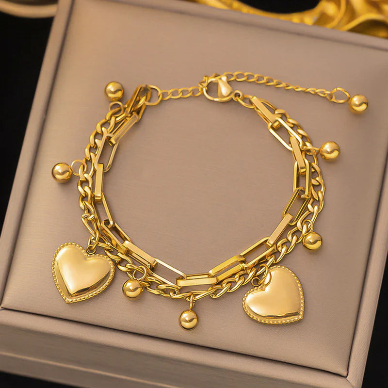 Twisted Heart Anti-Tarnish Bracelet