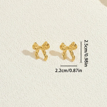 Golden Bow Studs