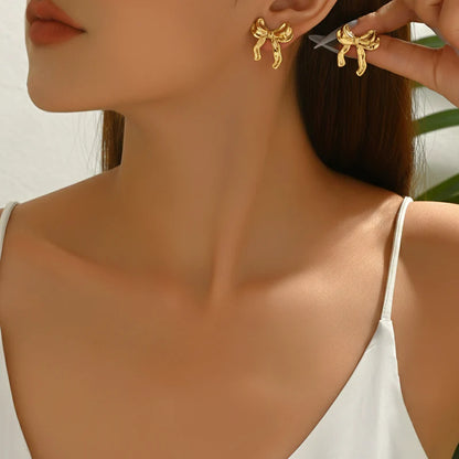 Golden Bow Studs