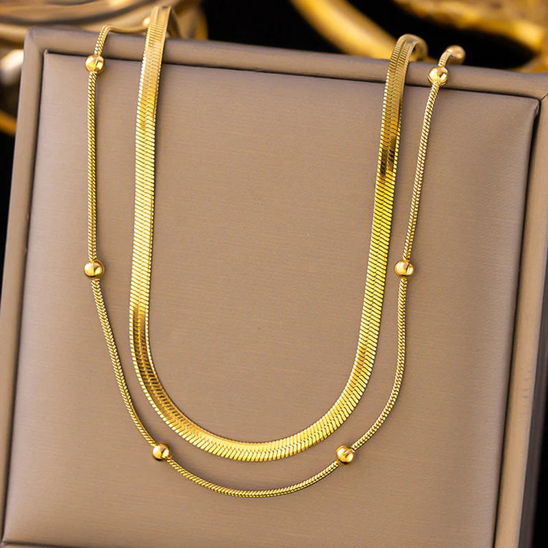Sleek Dual Anti-Tarnish Chain Necklace