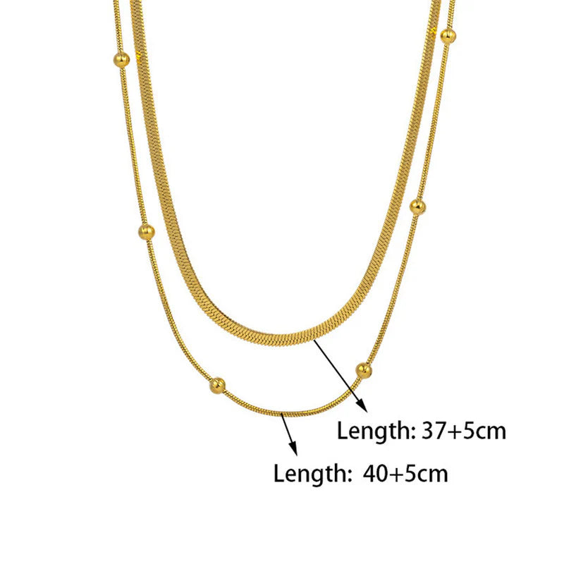 Sleek Dual Anti-Tarnish Chain Necklace