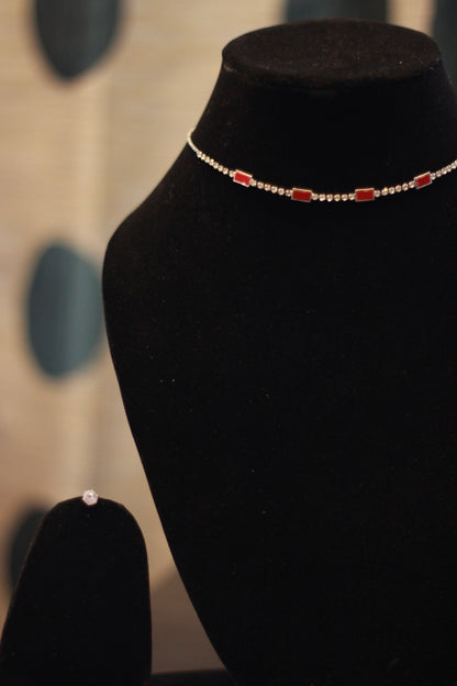 Rubaab Ruby Line Choker Set