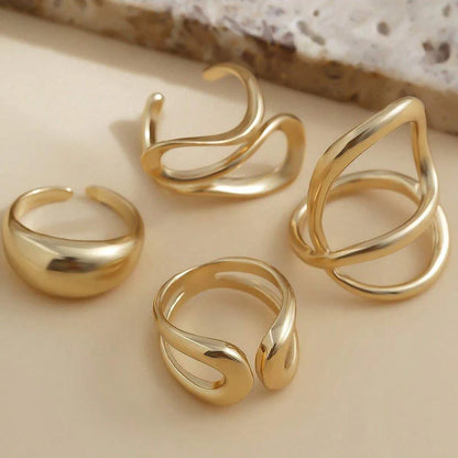 Gold Rush - 4 Gold Ring Stack Set