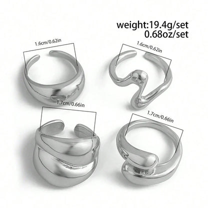 Silver Muse – 4 Ring Stack Set