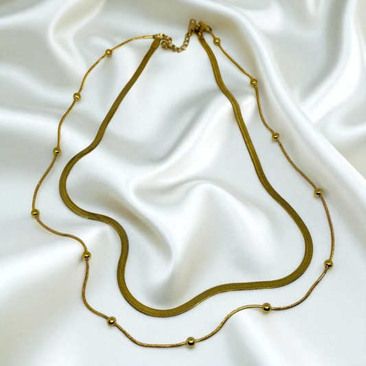Sleek Dual Anti-Tarnish Chain Necklace
