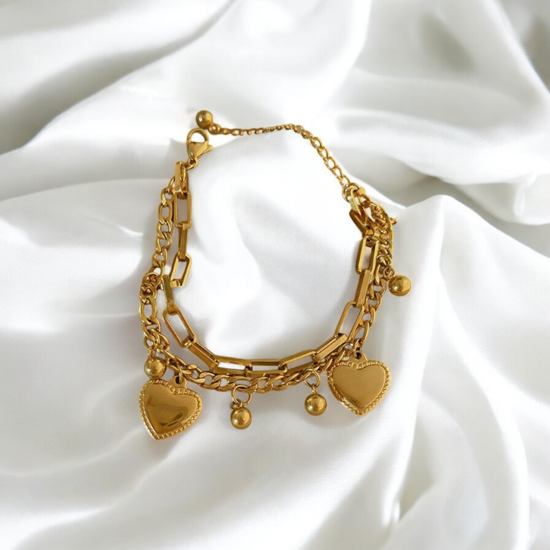 Twisted Heart Anti-Tarnish Bracelet