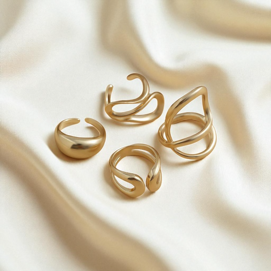 Gold Rush - 4 Gold Ring Stack Set