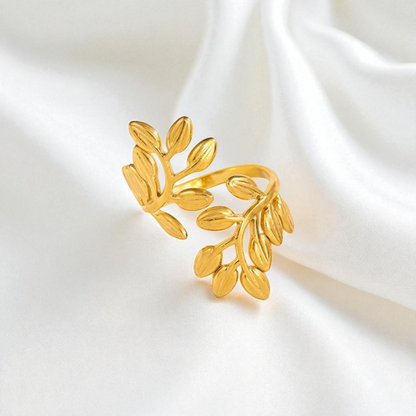 Leafy Trail Anti-Tarnish Ring