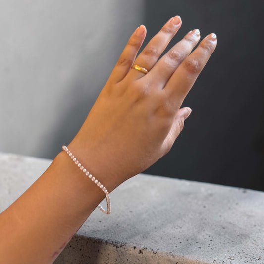 Pink Pearl Tennis Bracelet