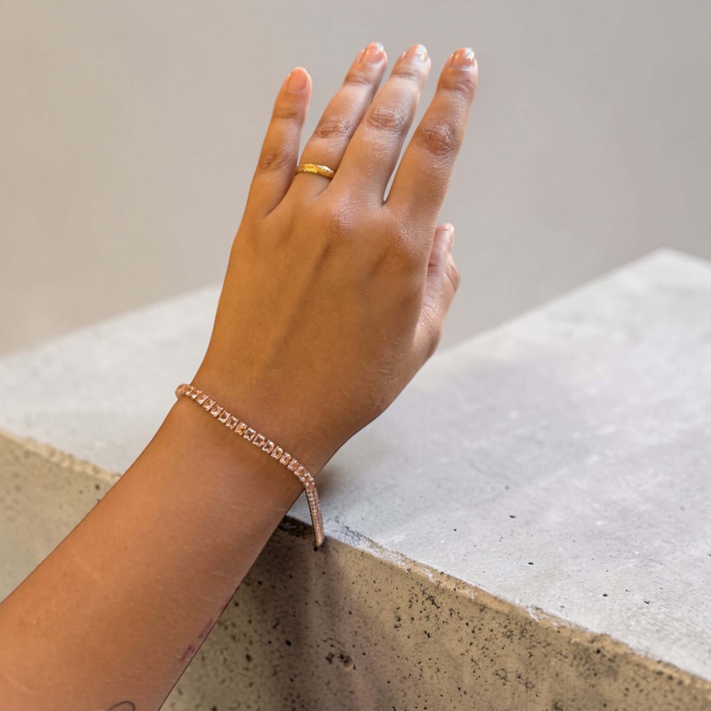 Blush Cut Tennis Bracelet