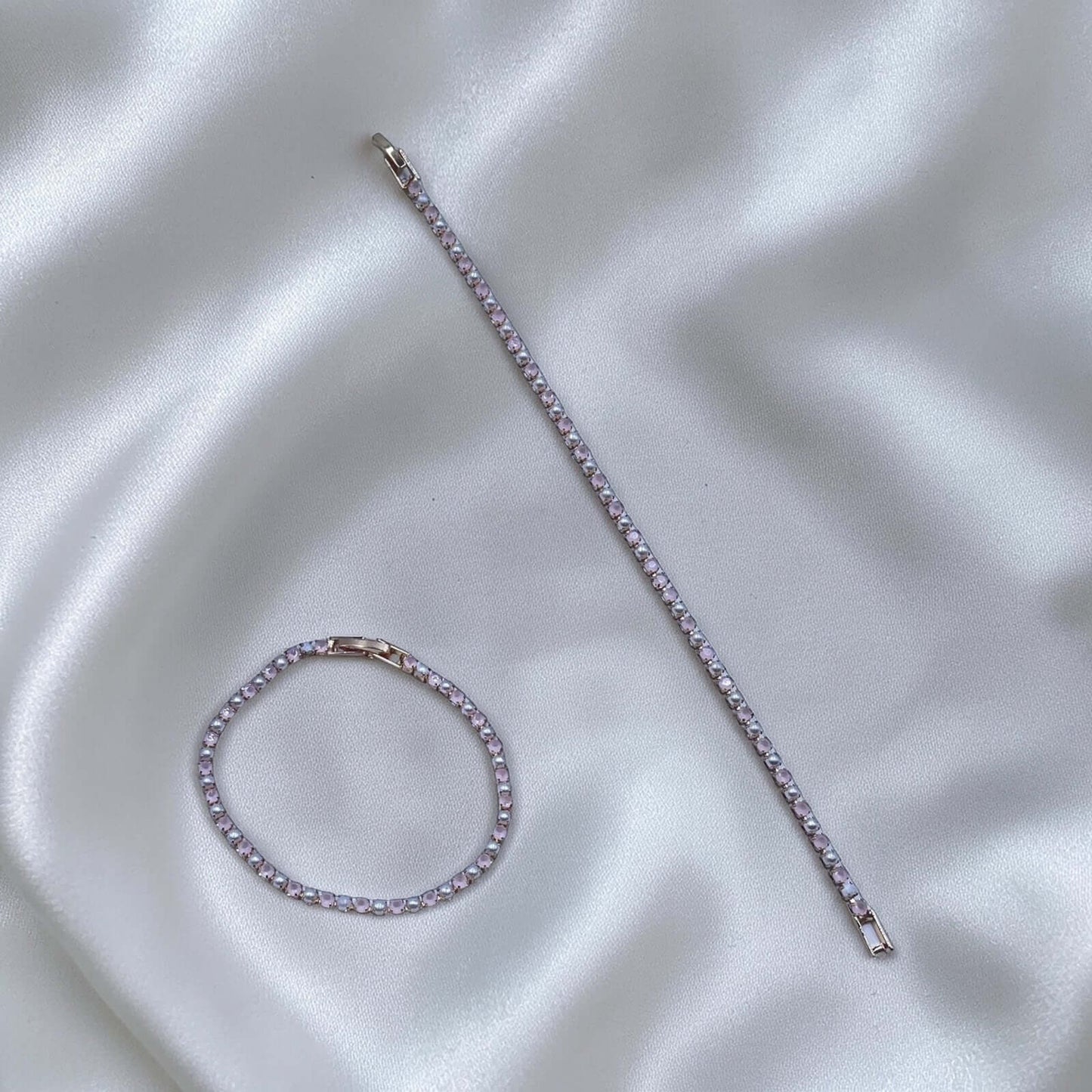 Pink Pearl Tennis Bracelet